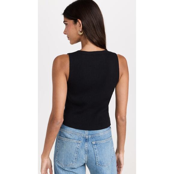 Reformation Myrtle Cotton Sweater Vest Black - Picture 2 of 13
